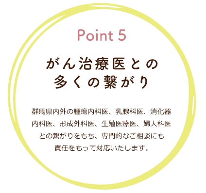 がん治療医との多くの繋がり