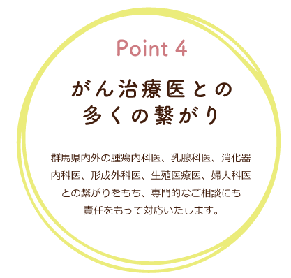 がん治療医との多くの繋がり